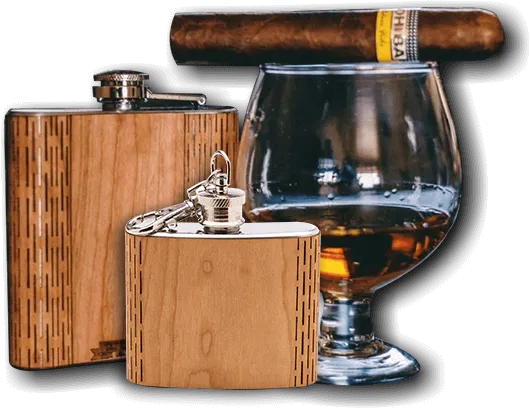 6 oz. Wooden Hip Flask (Biohazard in Mahogany)