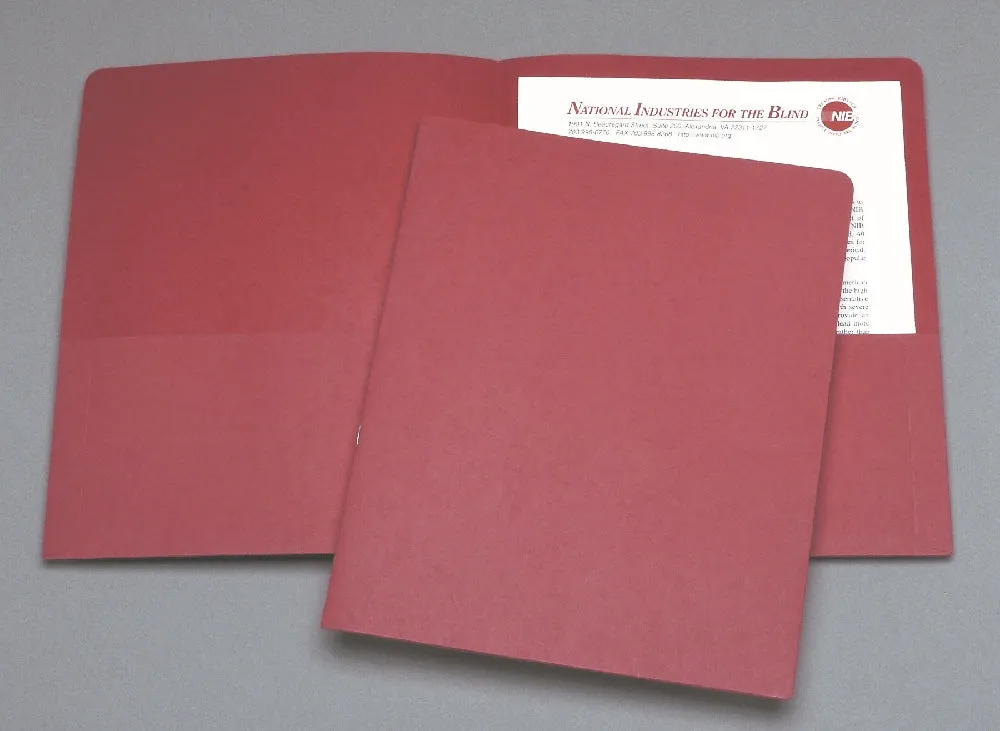 AbilityOne® Double Pocket Portfolio, Red
