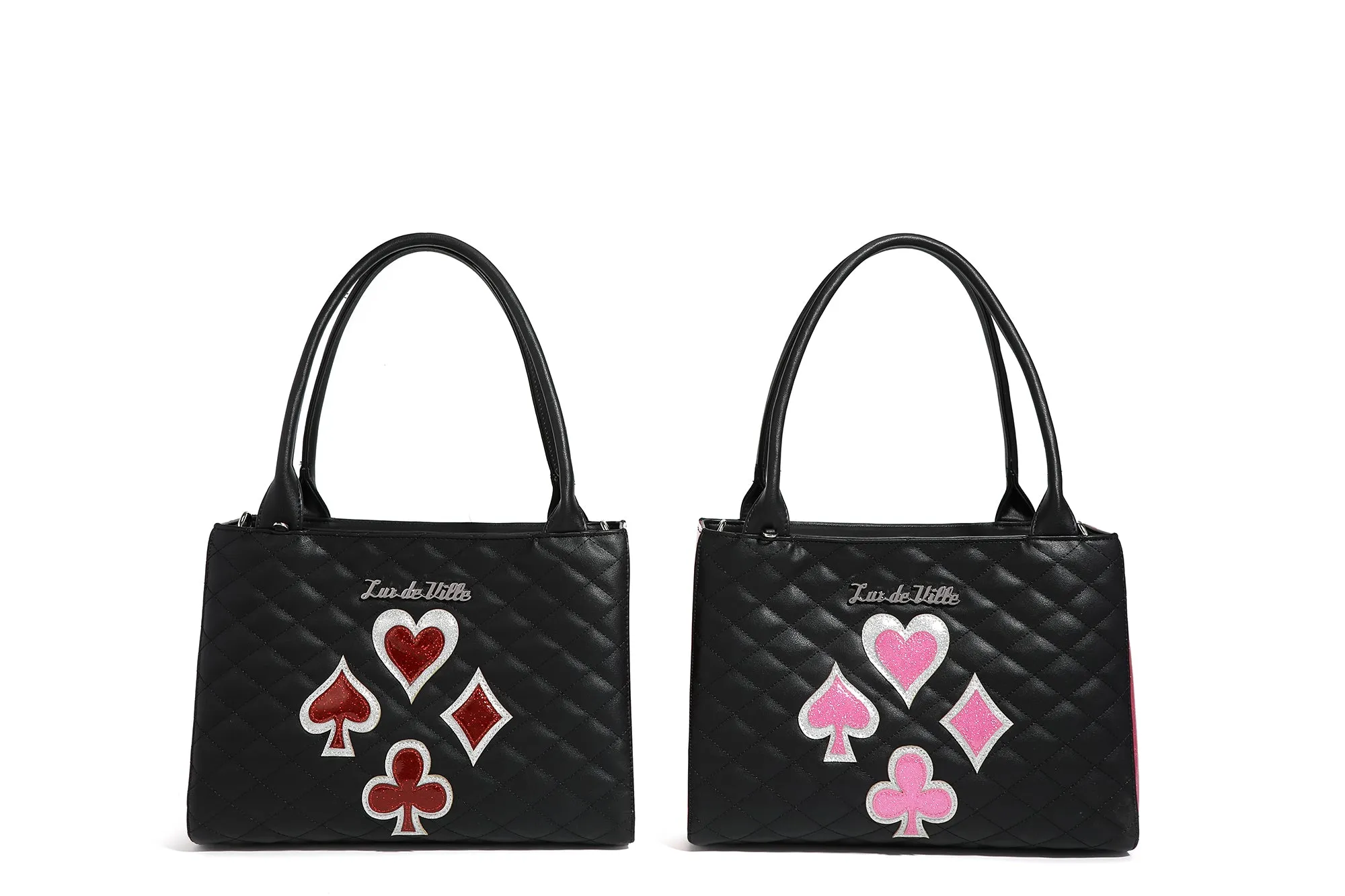 Black and Winkle Pink Sparkle Lucky Me Tote