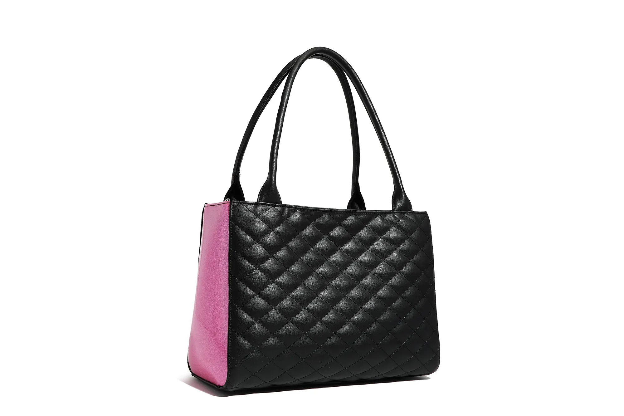 Black and Winkle Pink Sparkle Lucky Me Tote