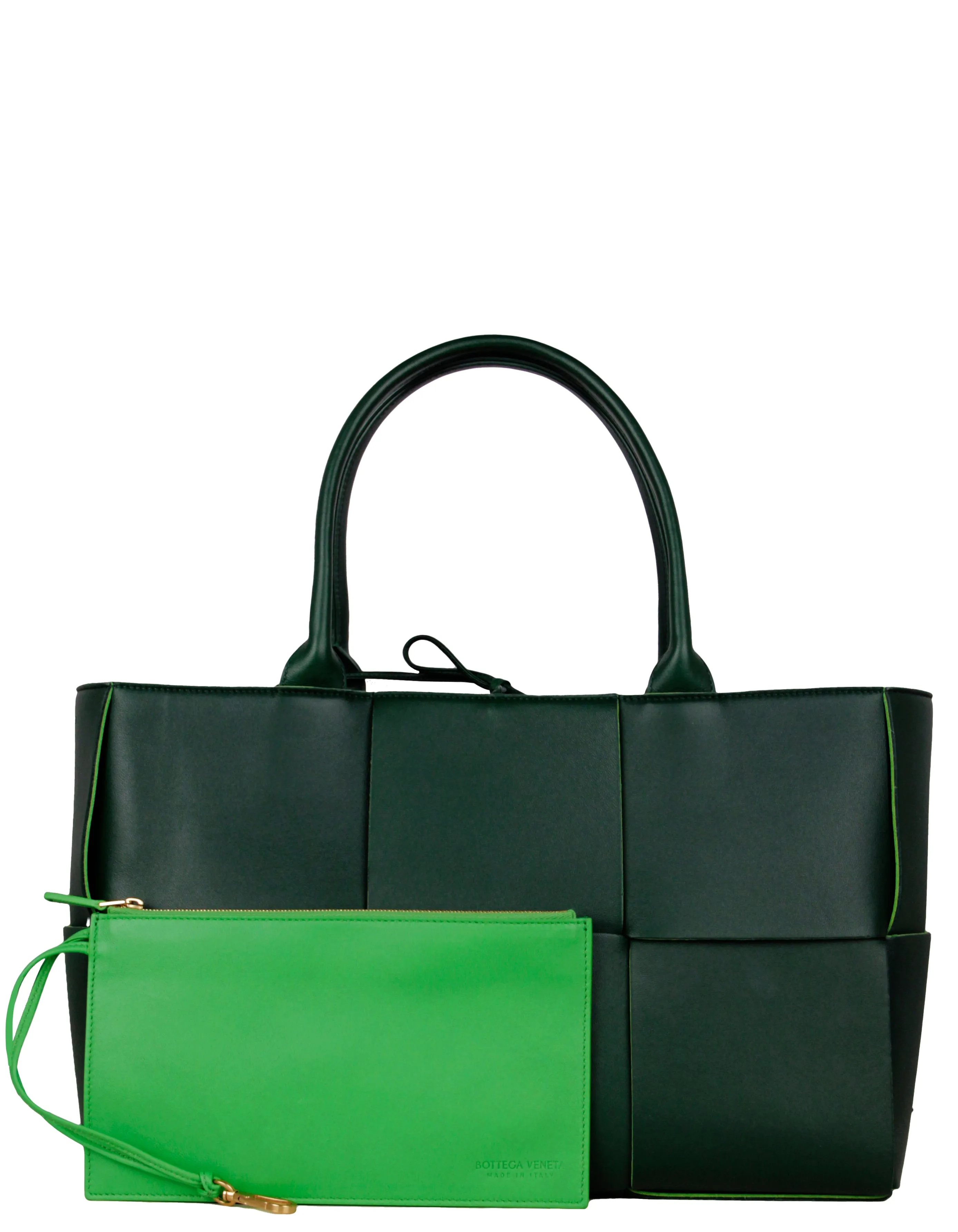 Bottega Veneta Raintree/ Parakeet Green Medium Arco Intrecciato Tote Bag