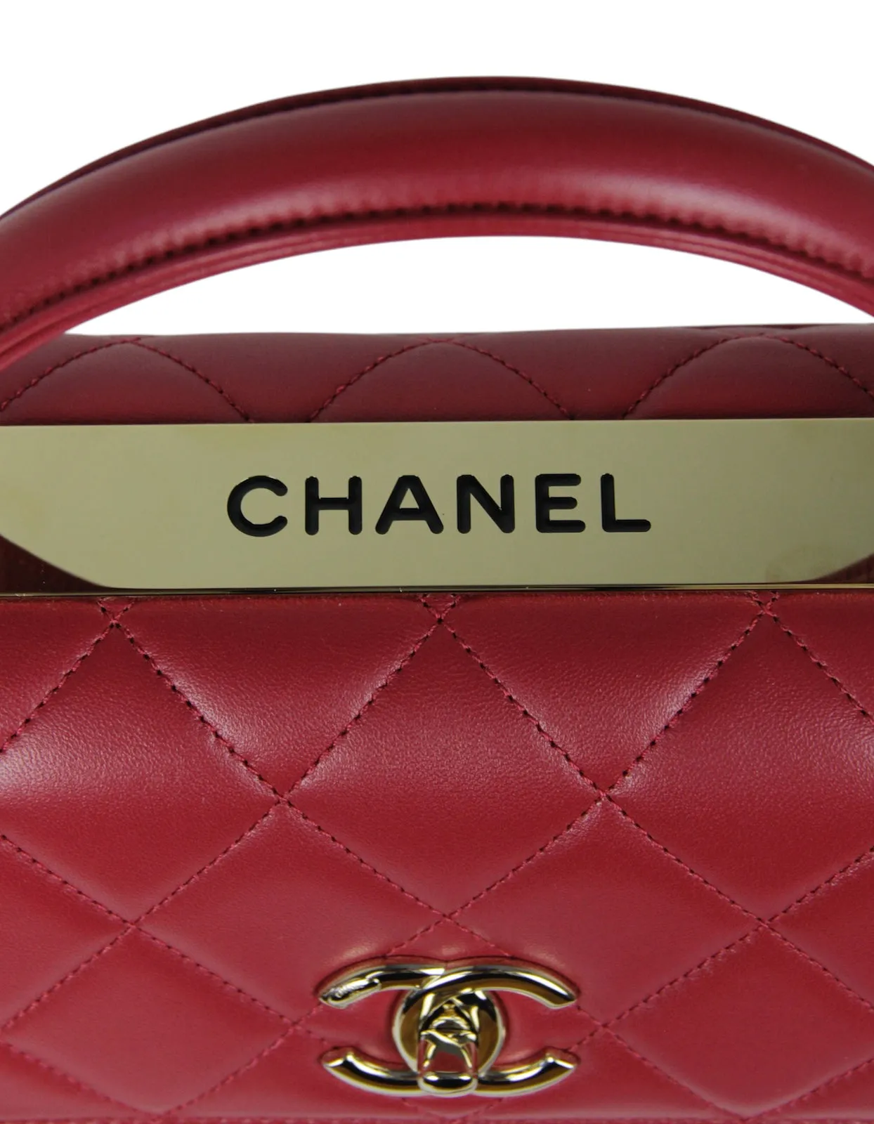 Chanel 2024 Dark Red Small Trendy CC Dual Handle Flap