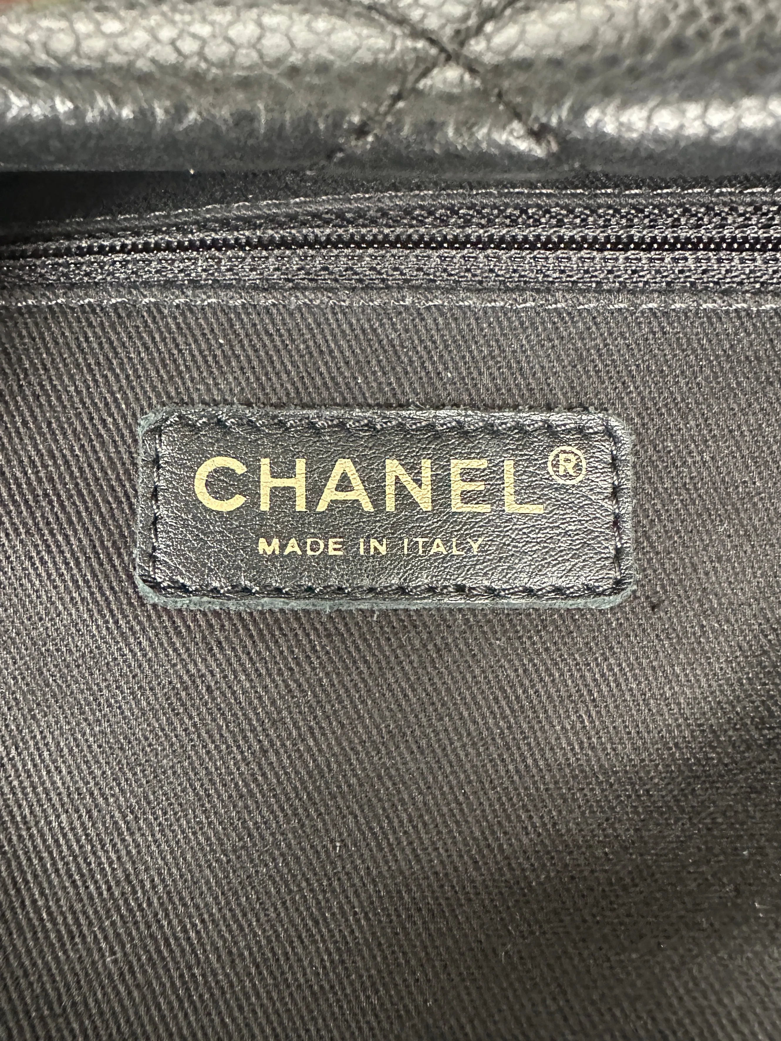 Chanel Black Caviar Leather Timeless Soft Shopper Tote Bag