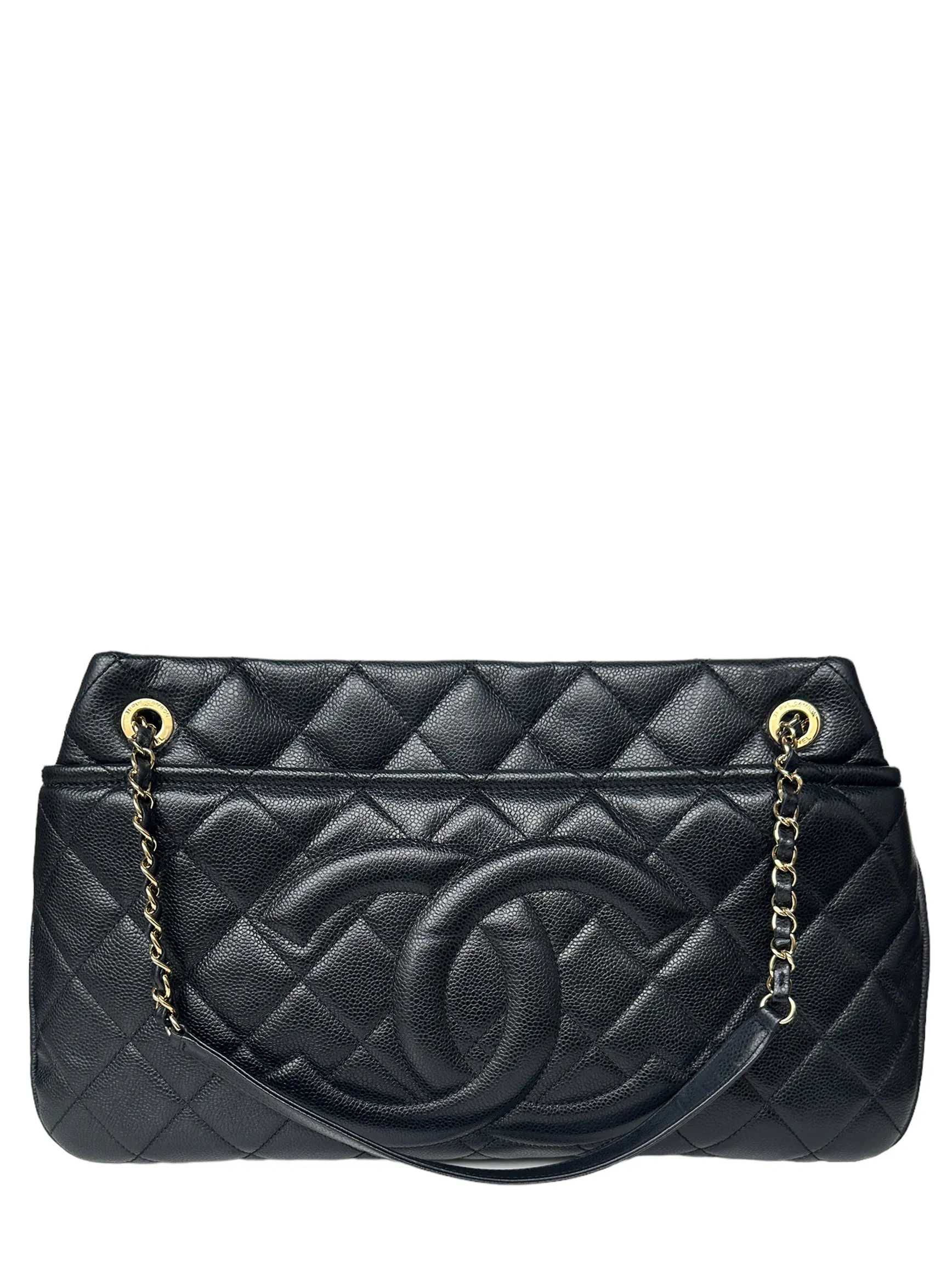 Chanel Black Caviar Leather Timeless Soft Shopper Tote Bag