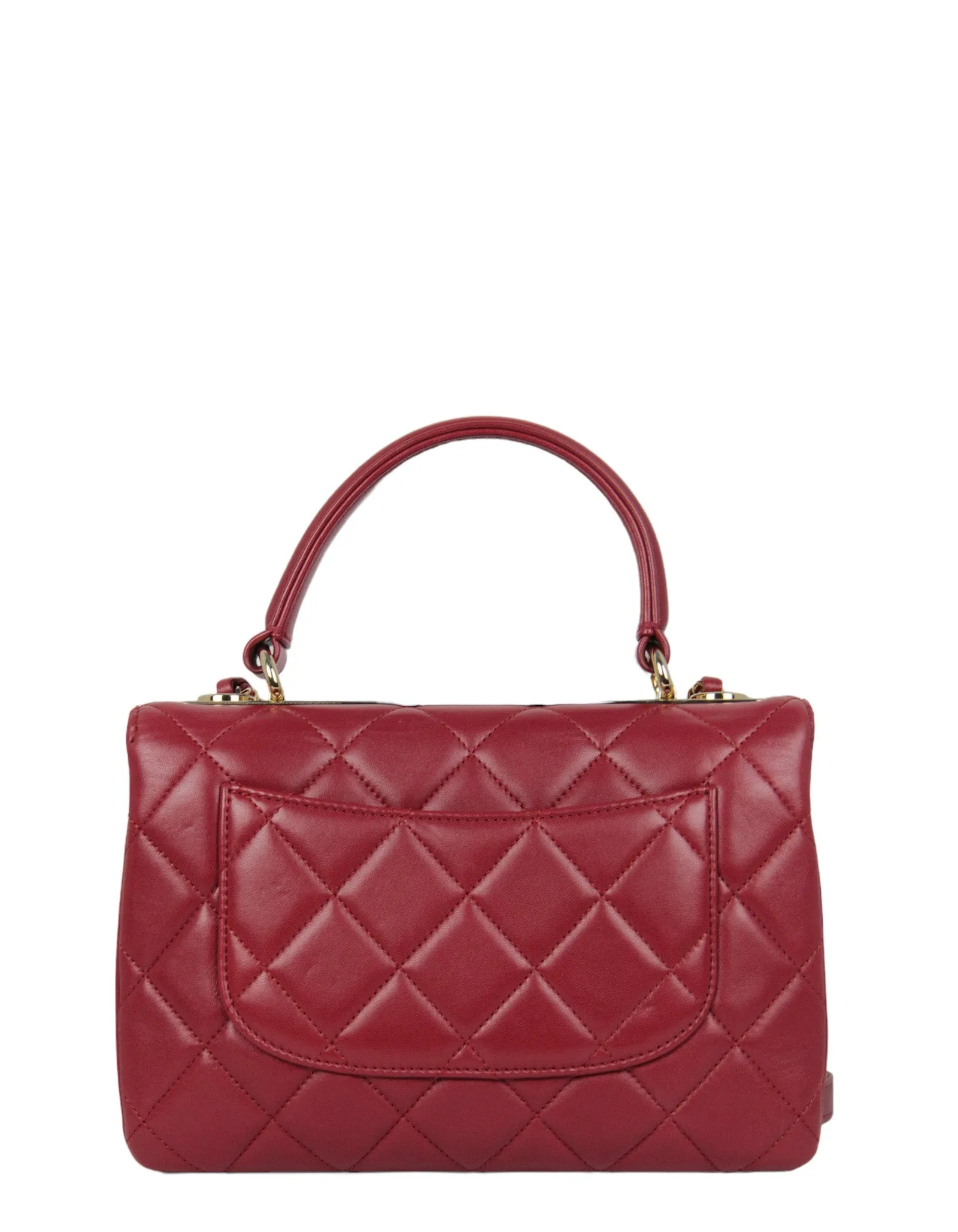 Chanel Burgundy Lambskin Quilted Trendy CC Dual Handle Flap Bag