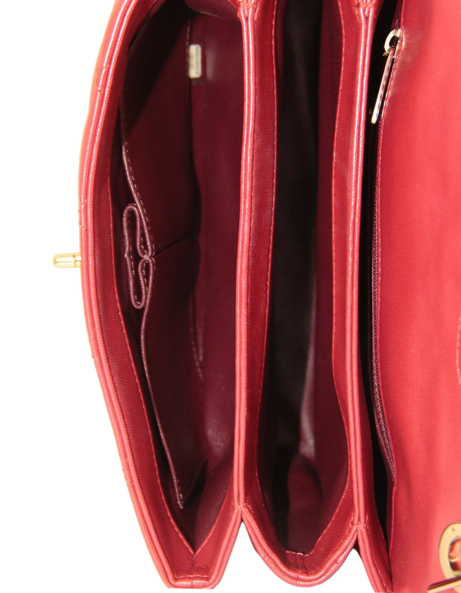 Chanel Burgundy Lambskin Quilted Trendy CC Dual Handle Flap Bag
