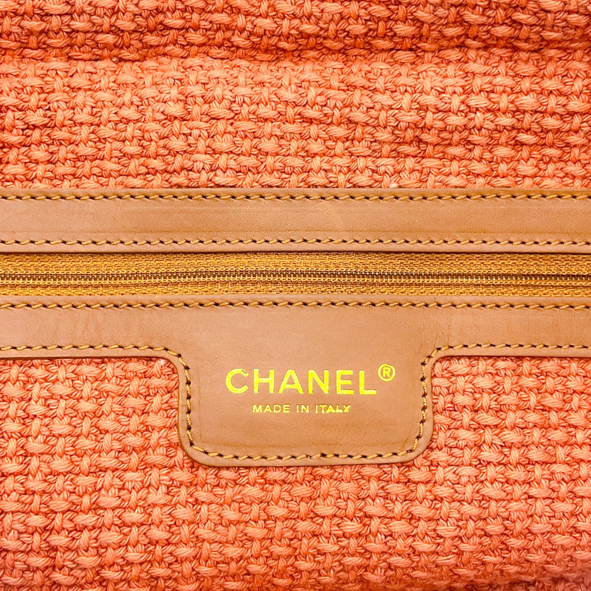 Chanel Woven Straw Large Mademoiselle Lock Tote
