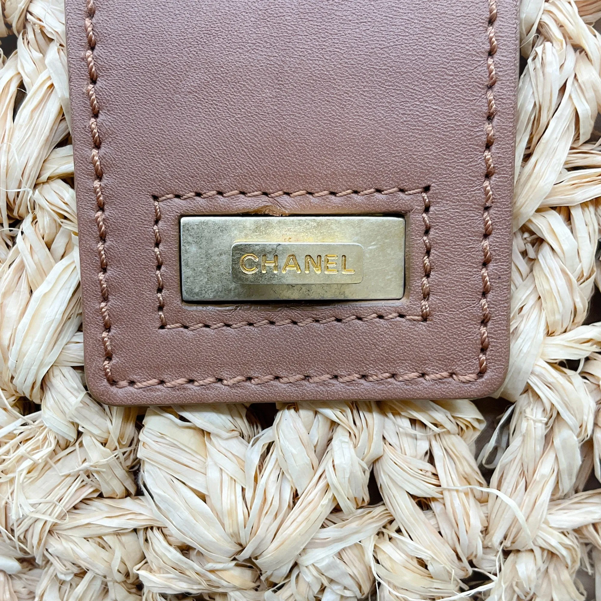 Chanel Woven Straw Large Mademoiselle Lock Tote