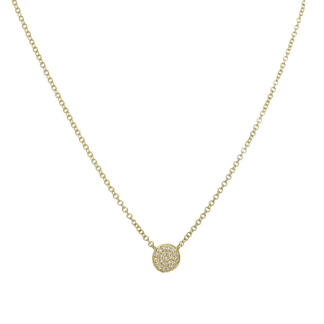Cp Collections - Mini Diamond Disc Necklace in 14K Yellow Gold