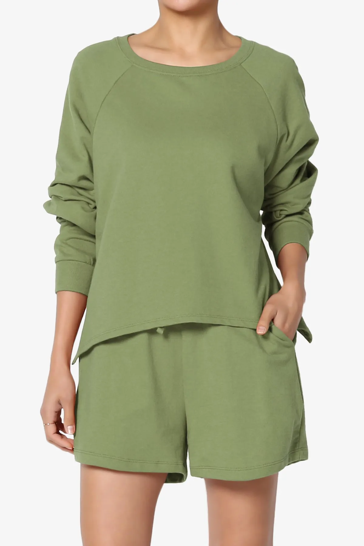 Crusade French Terry Oversized Crop Top & Shorts SET PLUS