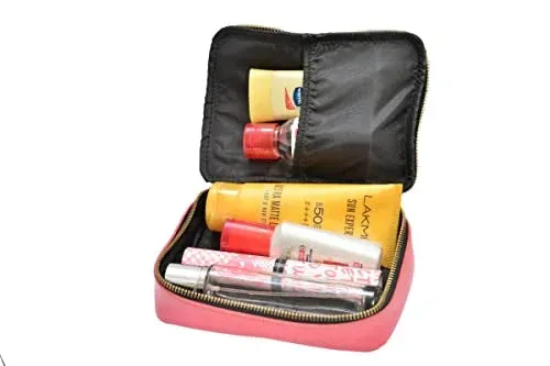 Customized Women's Tote Bag in Vogue (Product 1)   Mini Make up kit (Product 2) - Black Pink
