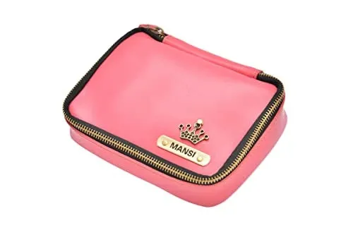 Customized Women's Tote Bag in Vogue (Product 1)   Mini Make up kit (Product 2) - Black Pink