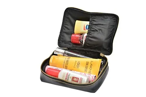 Customized Women's Tote Bag in Vogue (Product 1)   Mini Make up kit (Product 2) - Brown Black