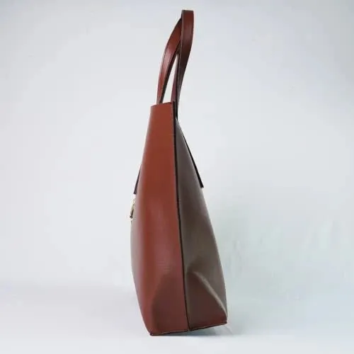 Customized Women's Tote Bag in Vogue (Product 1)   Mini Make up kit (Product 2) - Brown Black