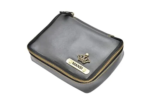 Customized Women's Tote Bag in Vogue (Product 1)   Mini Make up kit (Product 2) - Brown Grey