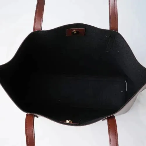 Customized Women's Tote Bag in Vogue (Product 1)   Mini Make up kit (Product 2) - Brown Olive Green
