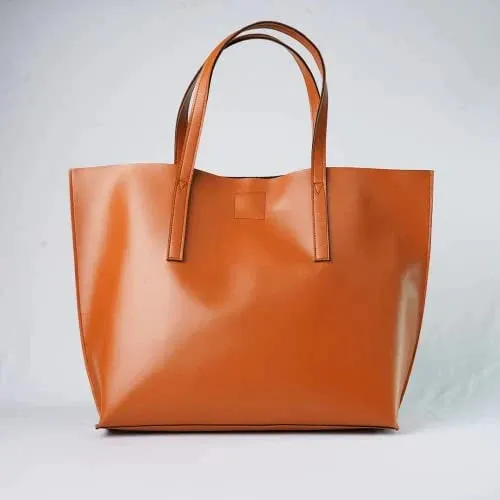 Customized Women's Tote Bag in Vogue (Product 1)   Mini Make up kit (Product 2) - Tan Pink