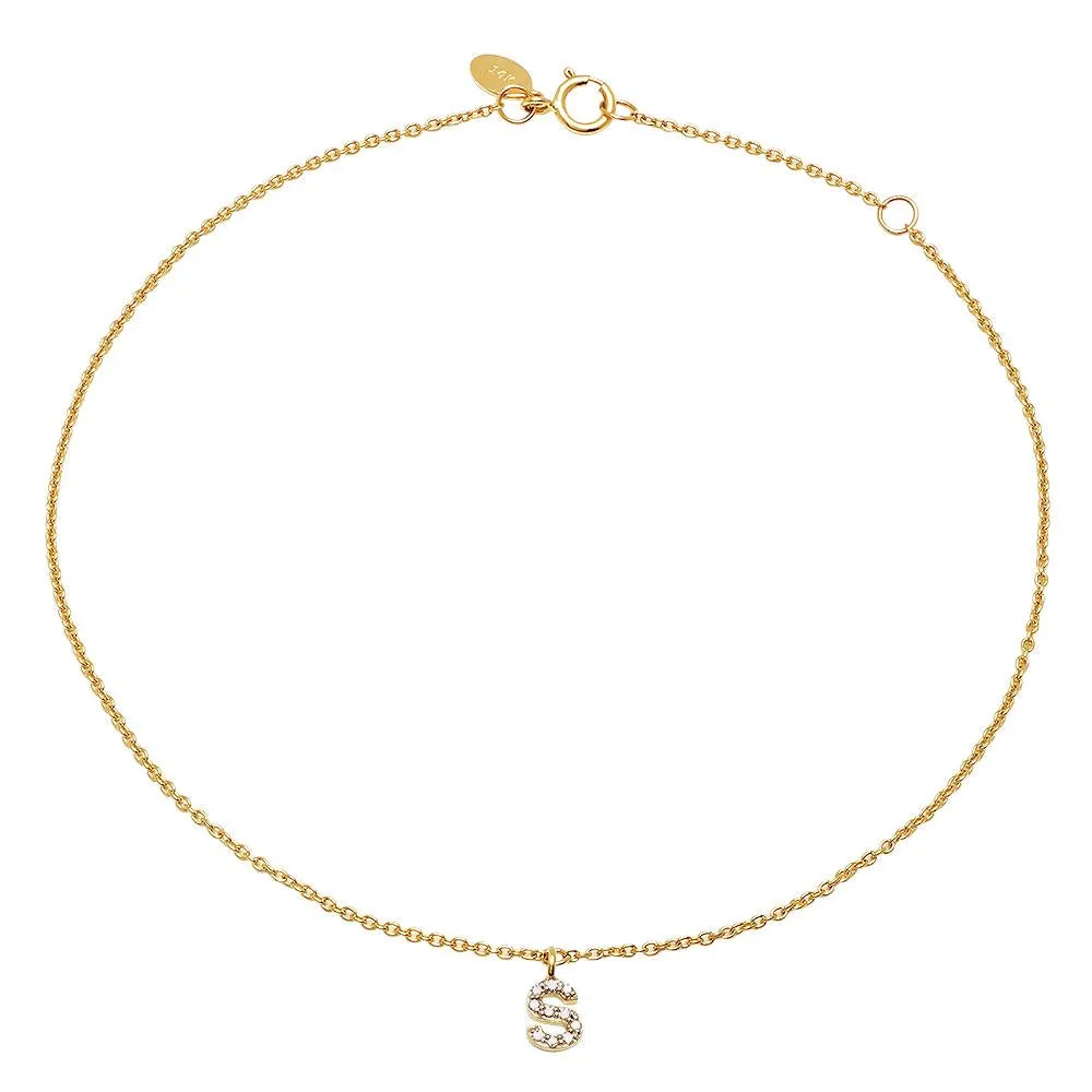 Diamond Mini Initial Bracelet