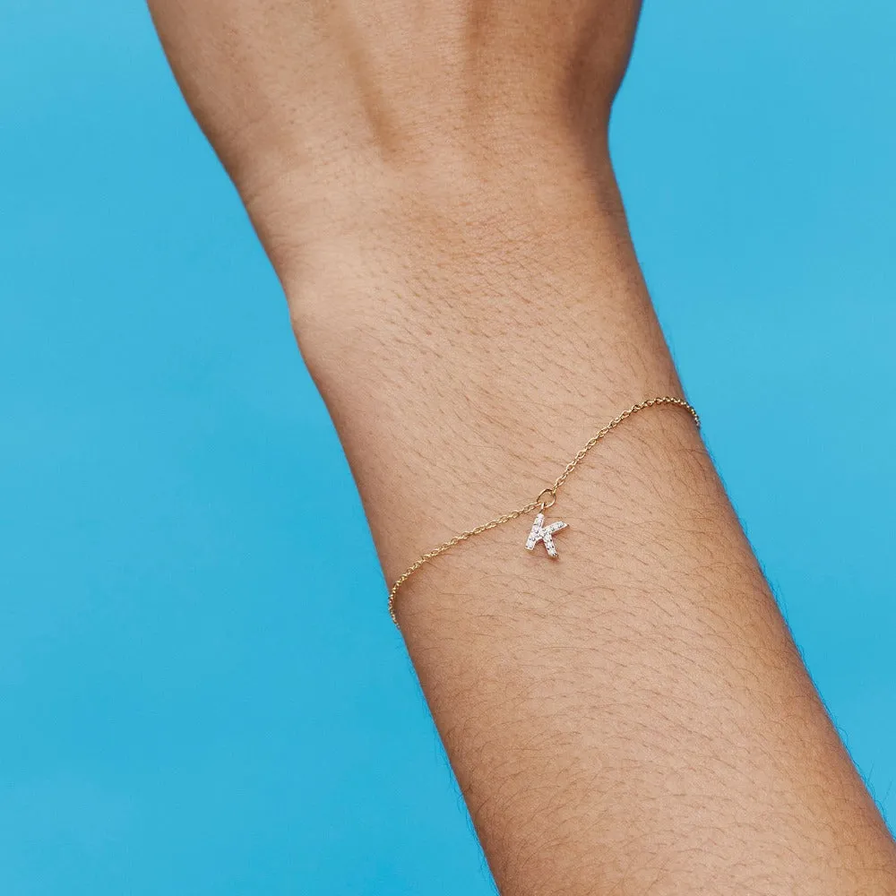 Diamond Mini Initial Bracelet
