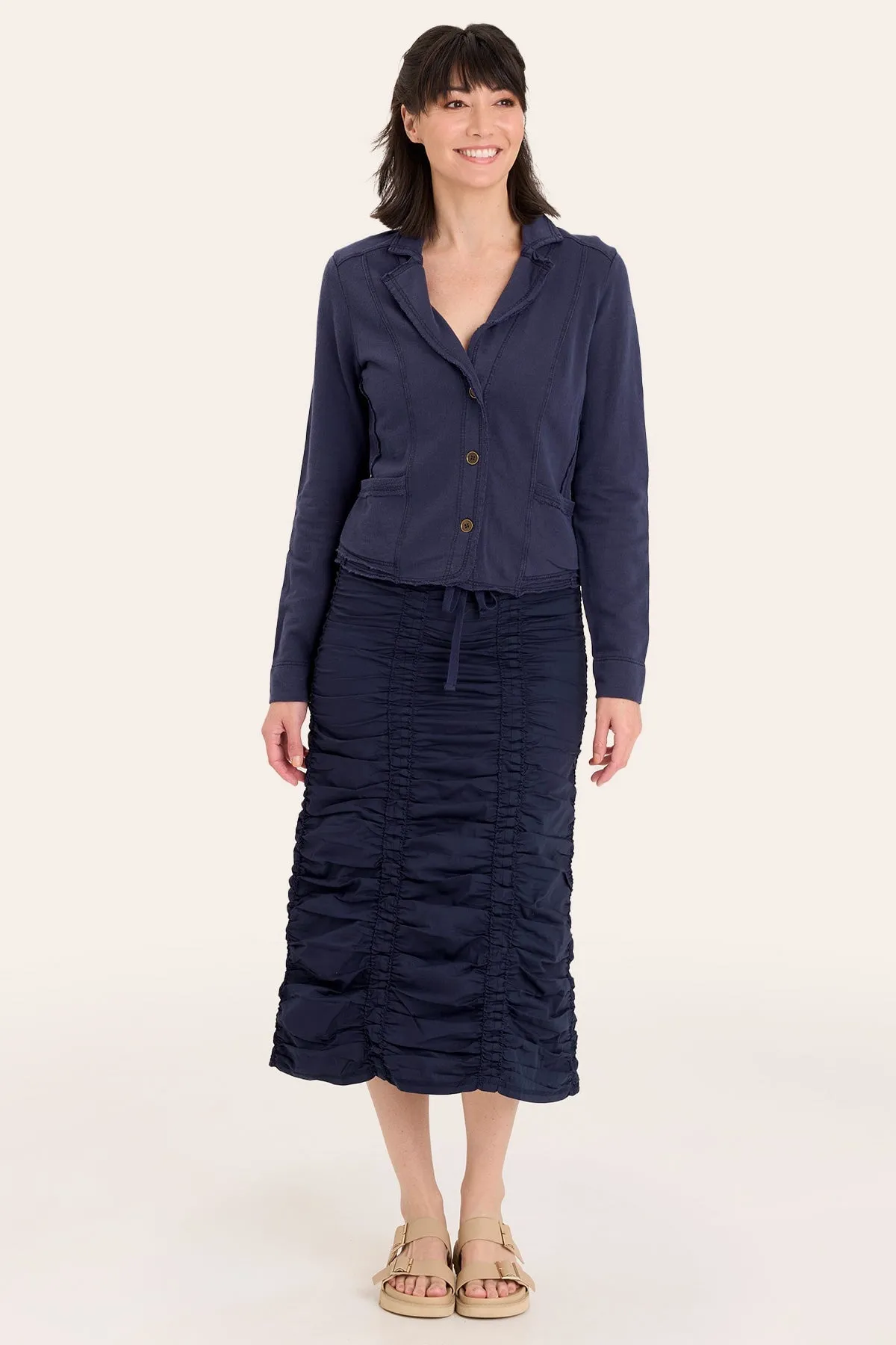 Double Shirred Panel Skirt