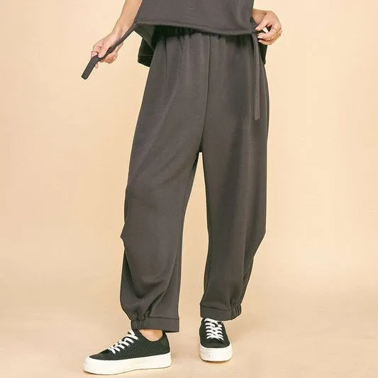 Drawstring Pants and Round Neck Tank Set