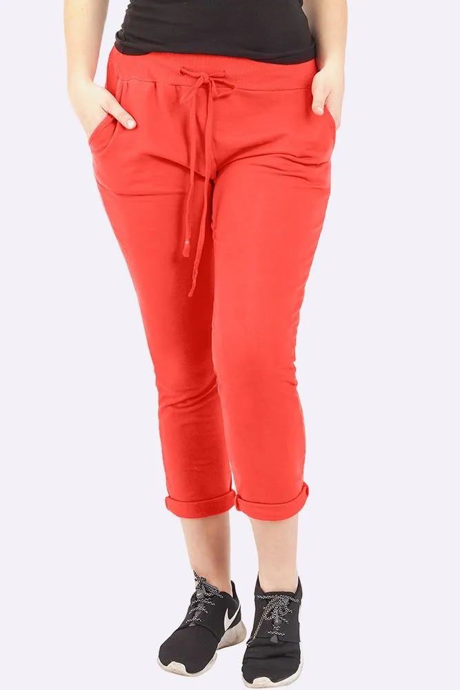 Italian Plain Drawstring Pocket Trousers