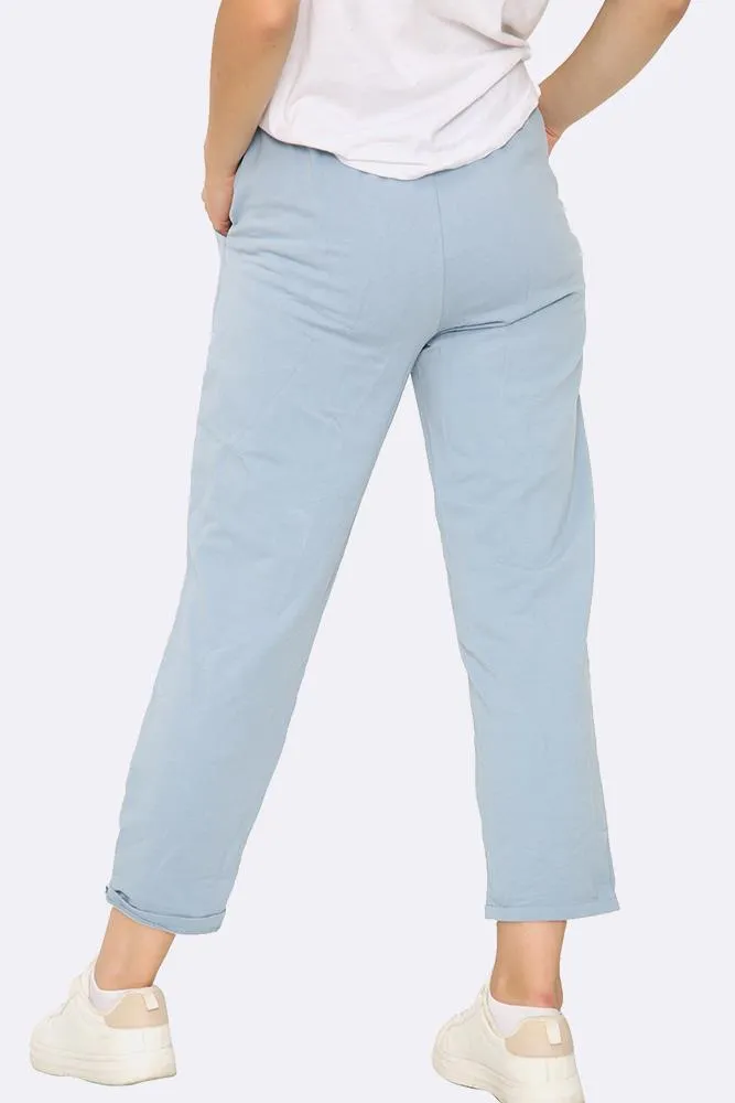 Italian Plain Drawstring Pocket Trousers