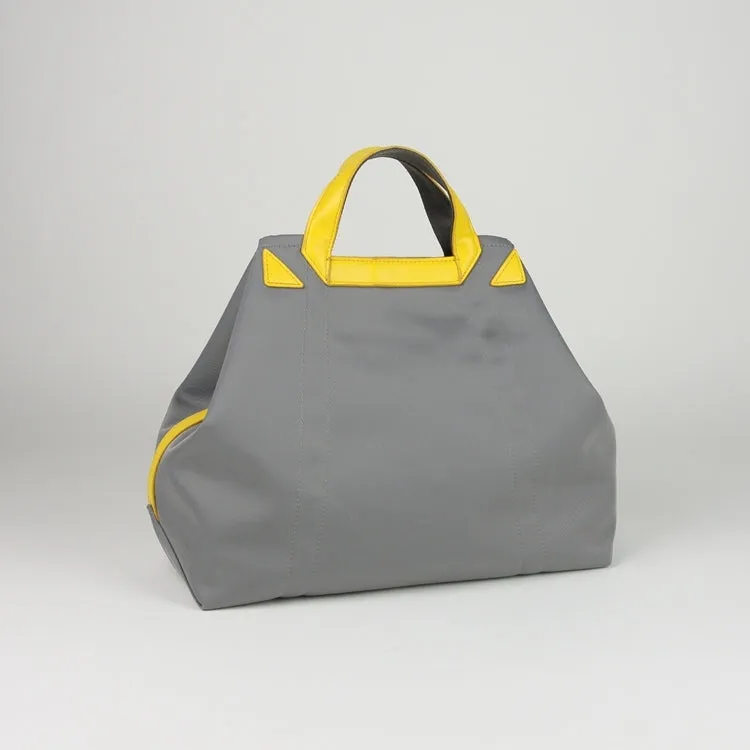 Light Gray Womens Nylon Handbag Totes Light Gray Womens Nylon Leather Shoulder Tote Purse for Ladies