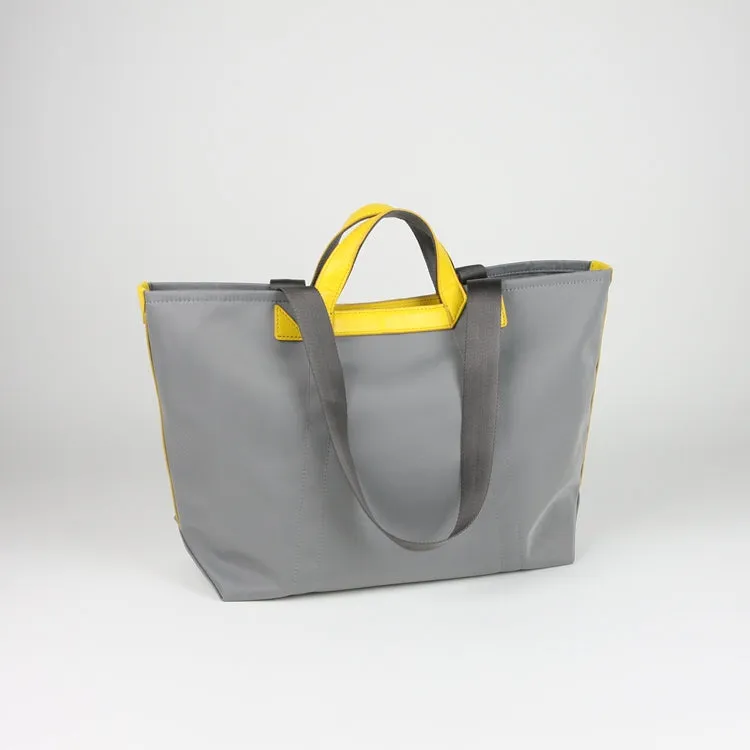 Light Gray Womens Nylon Handbag Totes Light Gray Womens Nylon Leather Shoulder Tote Purse for Ladies