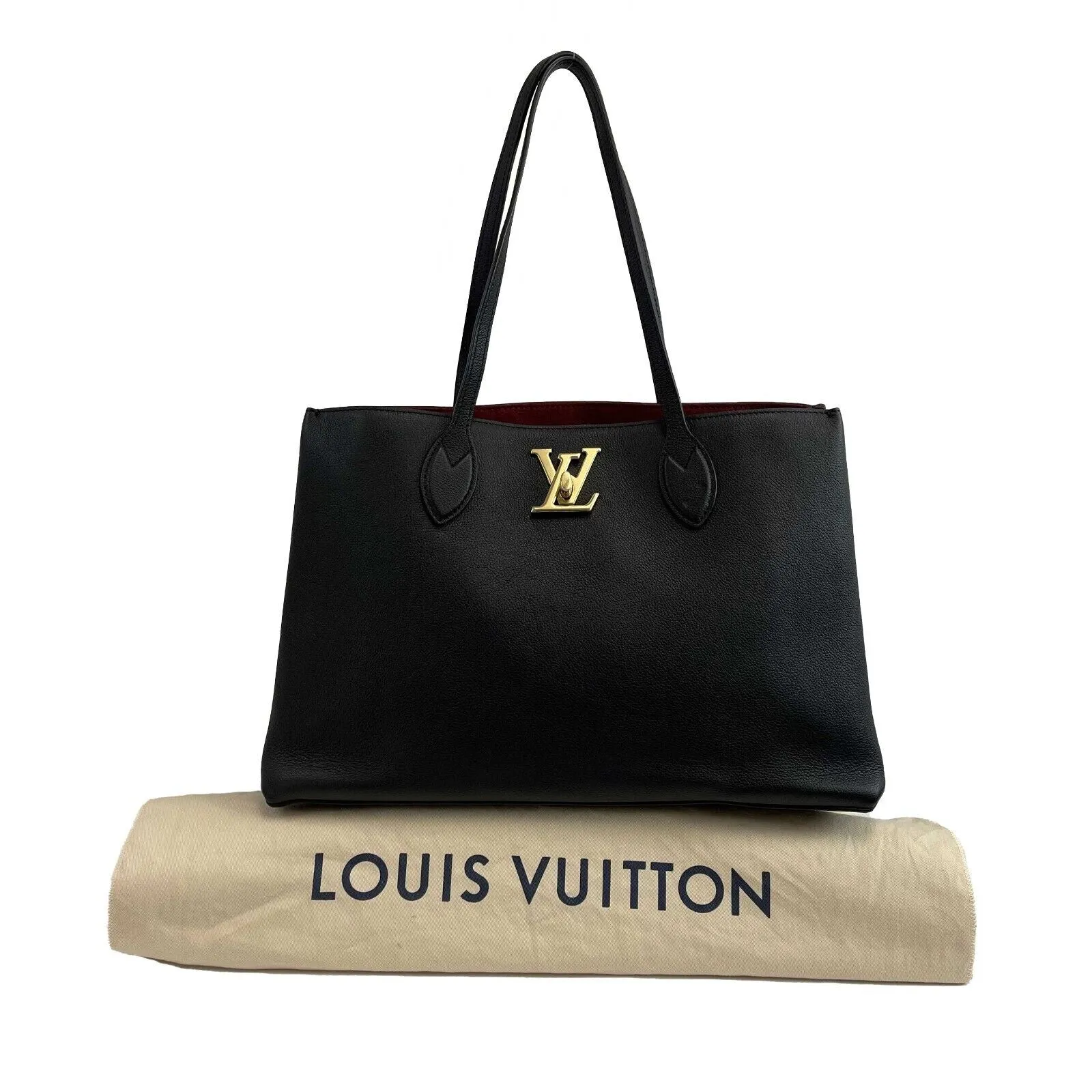 Louis Vuitton - NEW LV Lockme Shopper - Black Leather Shoulder Bag / Tote