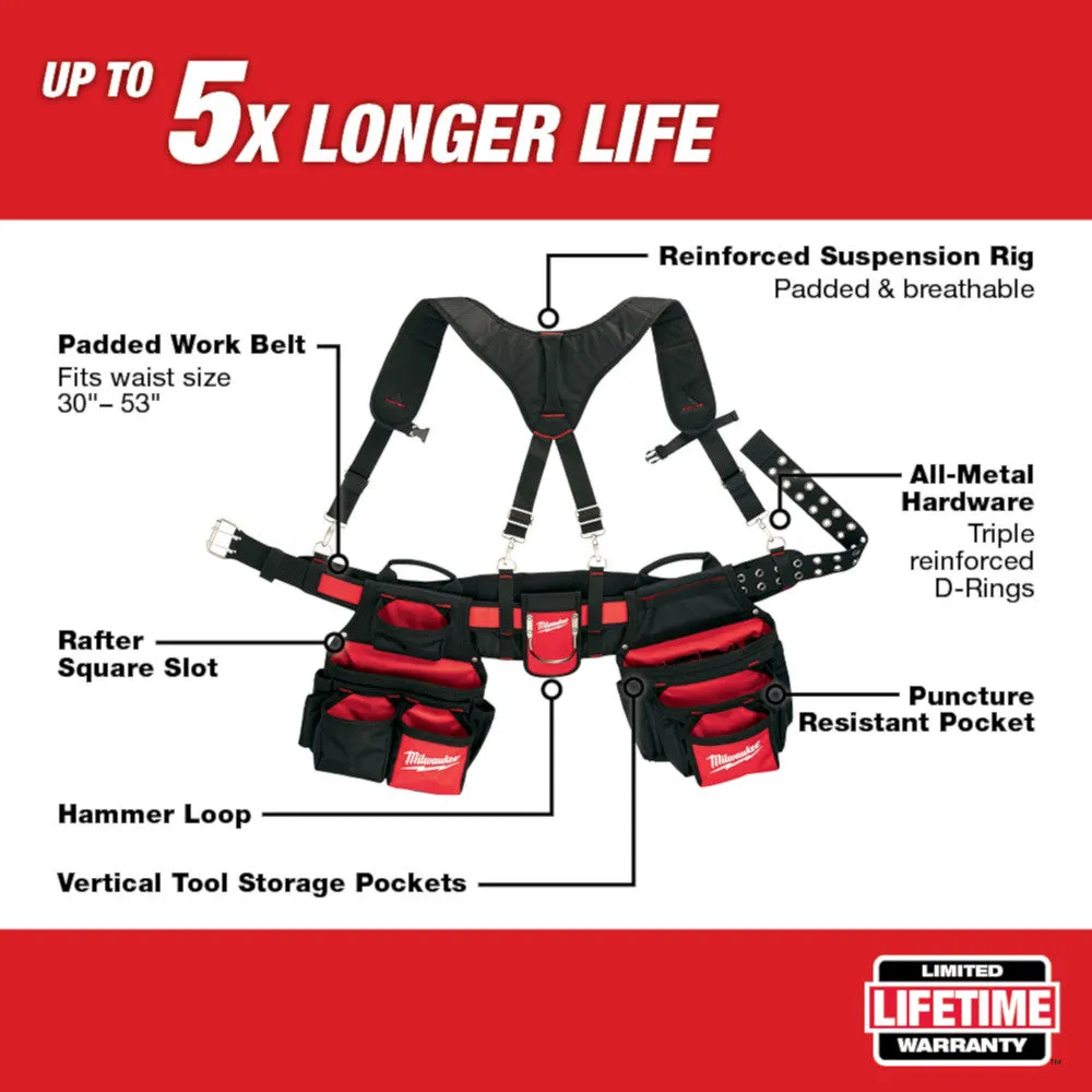 Milwaukee 48-22-8120 Contractor Work Belt w/ Suspension Rig