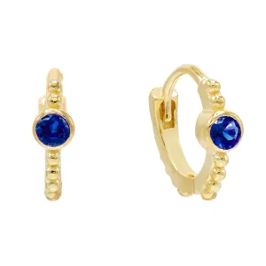 Mini Bezel Huggie Earring