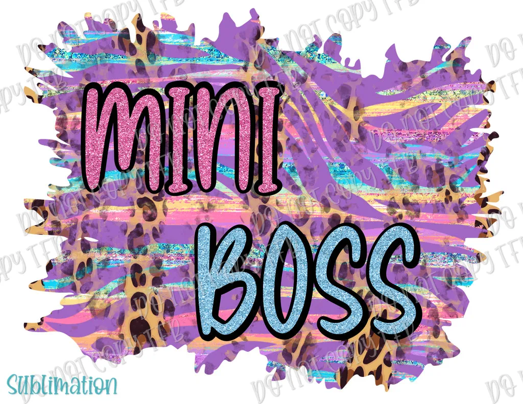 Mom Boss/Mini Boss Sparkly Sublimation