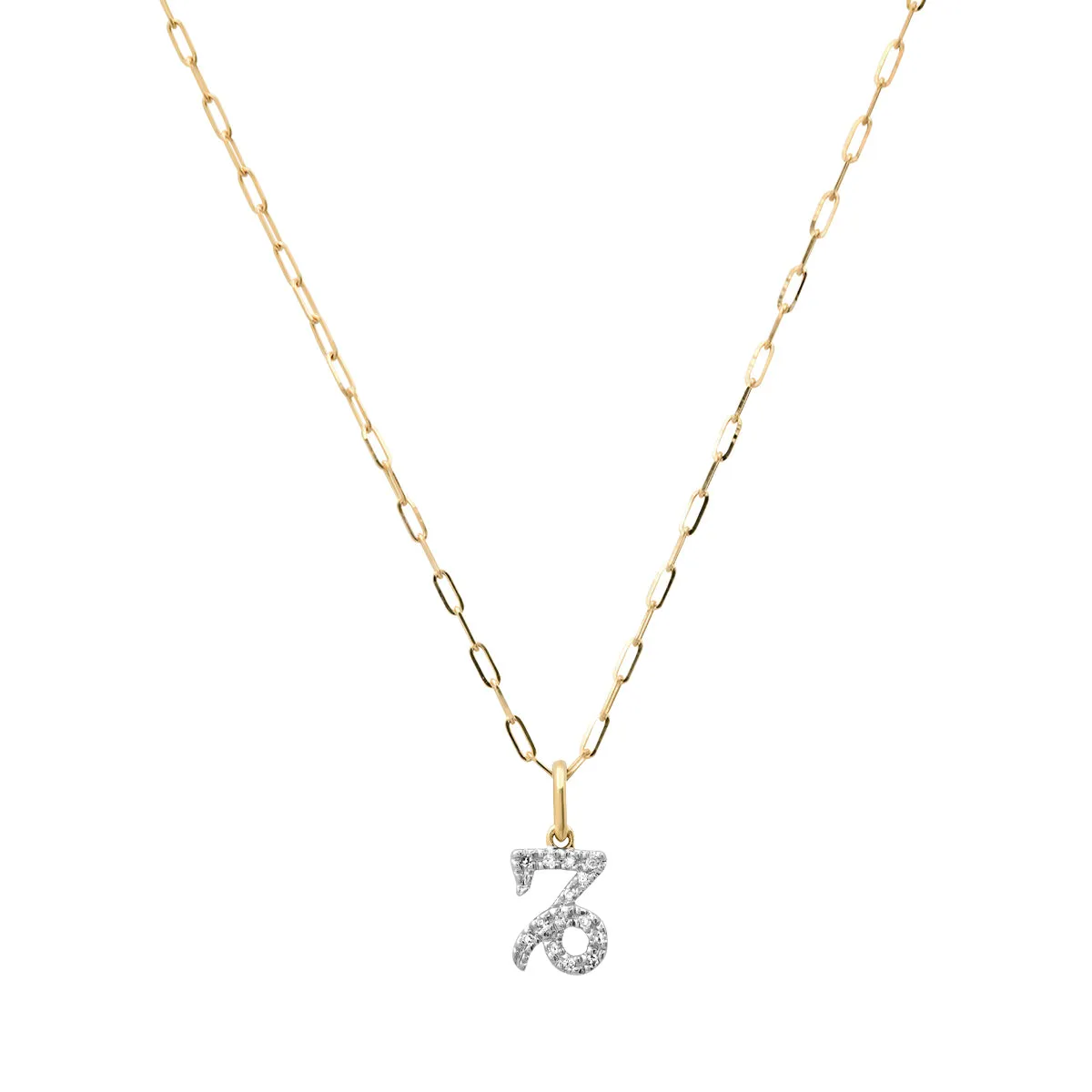 NEW! Delicate Mini Pave Diamond 14K Gold Zodiac Necklace - ONLINE ONLY!