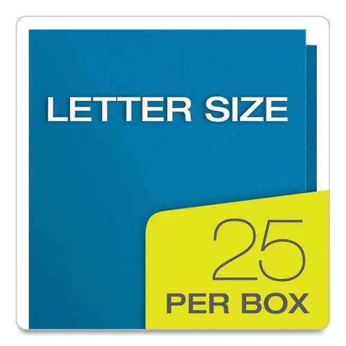 Oxford Twin-Pocket Folder, Embossed Leather Grain Paper, 0.5" Capacity, 11 X 8.5, Light Blue, 25/box
