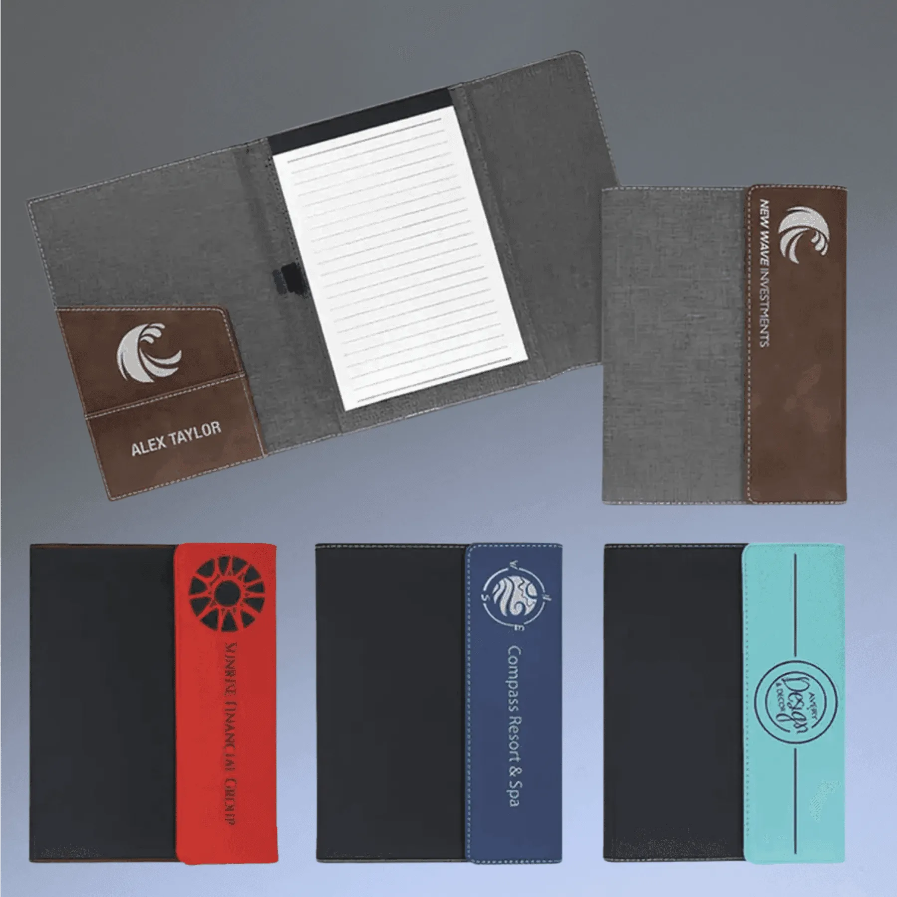 Personalized Canvas Portfolios - With Notepad and Magnetic Closure