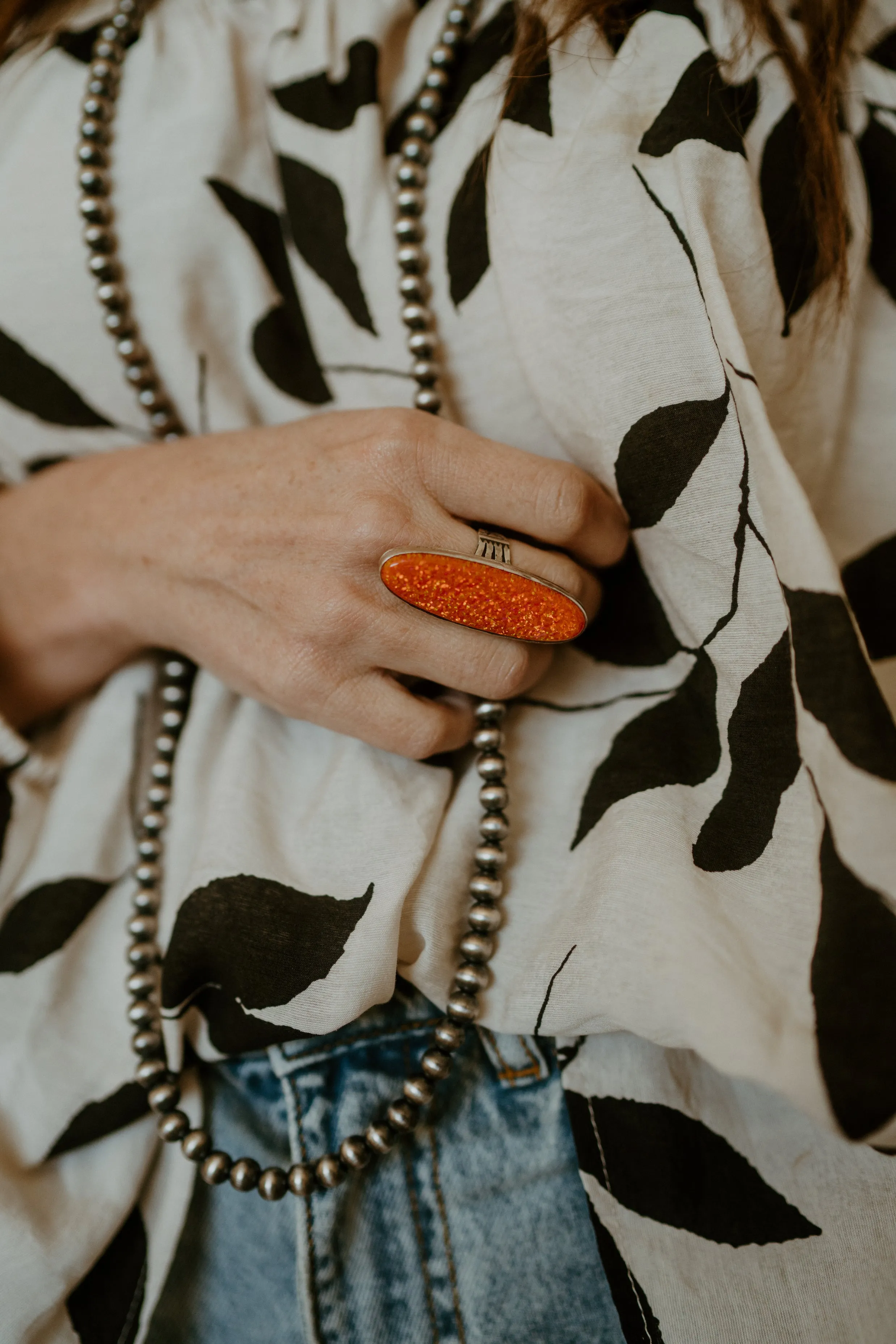 Preslee Ring | Orange Opal