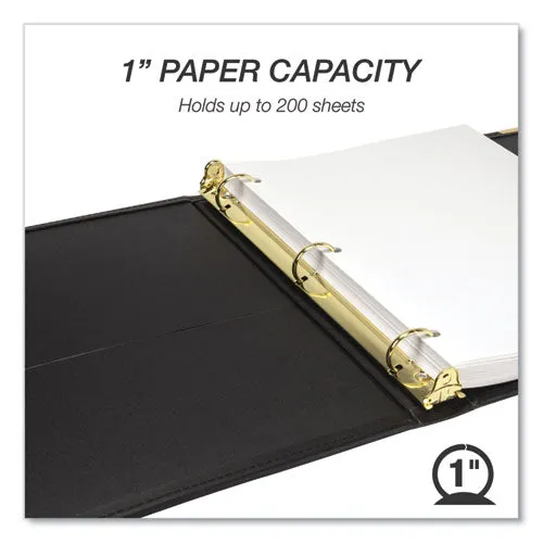 Samsill® Classic Collection Ring Binder, 3 Rings, 1" Capacity, 11 X 8.5, Black