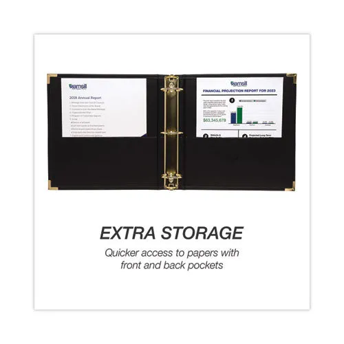 Samsill® Classic Collection Ring Binder, 3 Rings, 2" Capacity, 11 X 8.5, Black