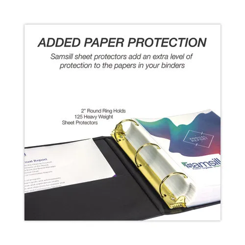 Samsill® Classic Collection Ring Binder, 3 Rings, 2" Capacity, 11 X 8.5, Black