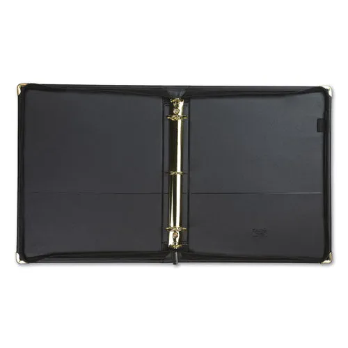 Samsill® Classic Collection Zipper Ring Binder, 3 Rings, 1.5" Capacity, 11 X 8.5, Black