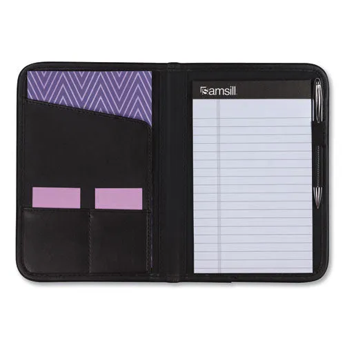 Samsill® Professional Padfolio, 3/4w X 9 1/4h, Open Style, Black