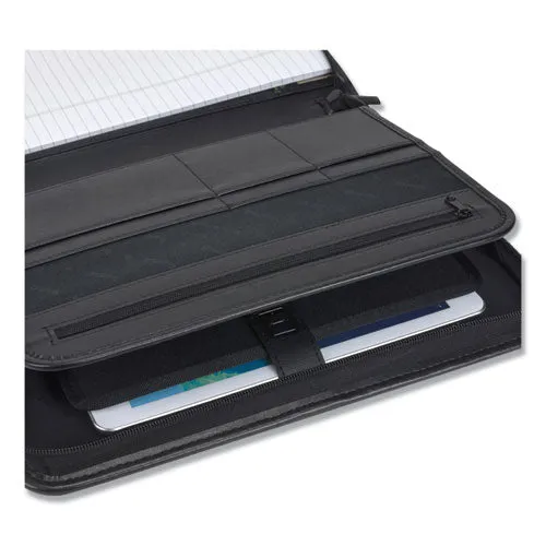 Samsill® Professional Zippered Pad Holder, Pockets/slots, Writing Pad, Black