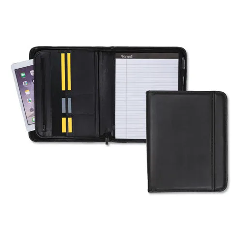 Samsill® Professional Zippered Pad Holder, Pockets/slots, Writing Pad, Black