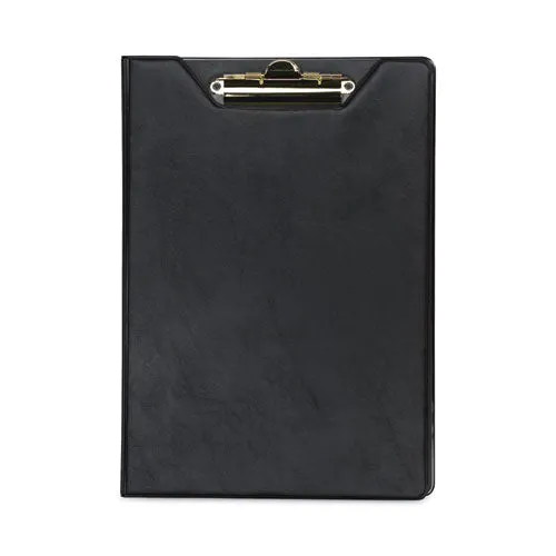 Samsill® Value Padfolio, Heavyweight Sealed Vinyl, Brass Clip, Inside Front Pocket, Black