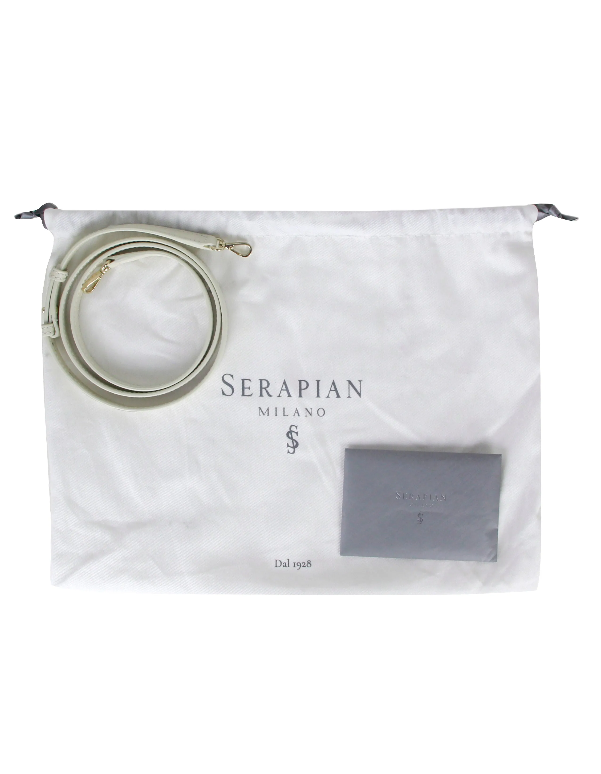 Serapian White/Pastel Mosaico Secret Mini Woven Leather Tote Bag