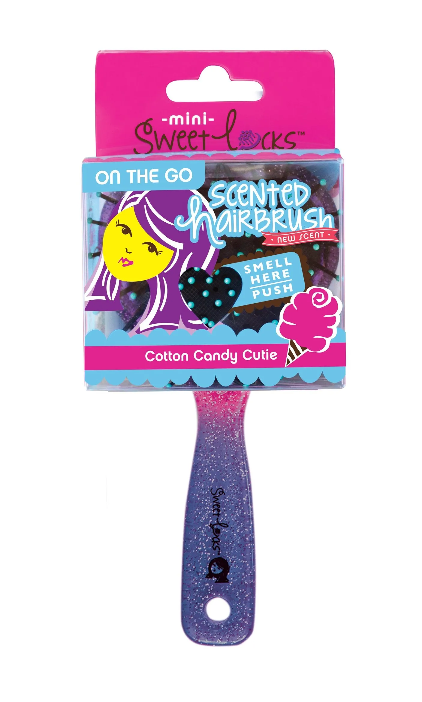 Sweetlocks Cotton Candy Scented Mini Hair Brush