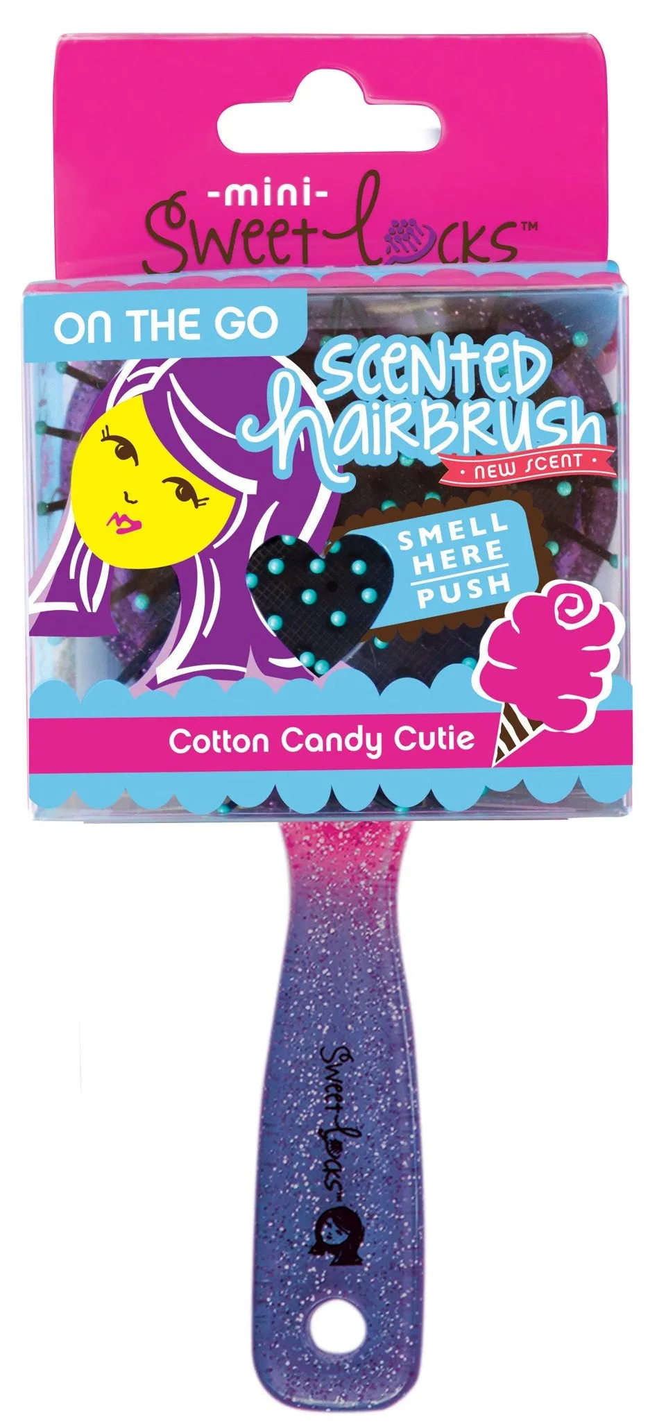 Sweetlocks Cotton Candy Scented Mini Hair Brush