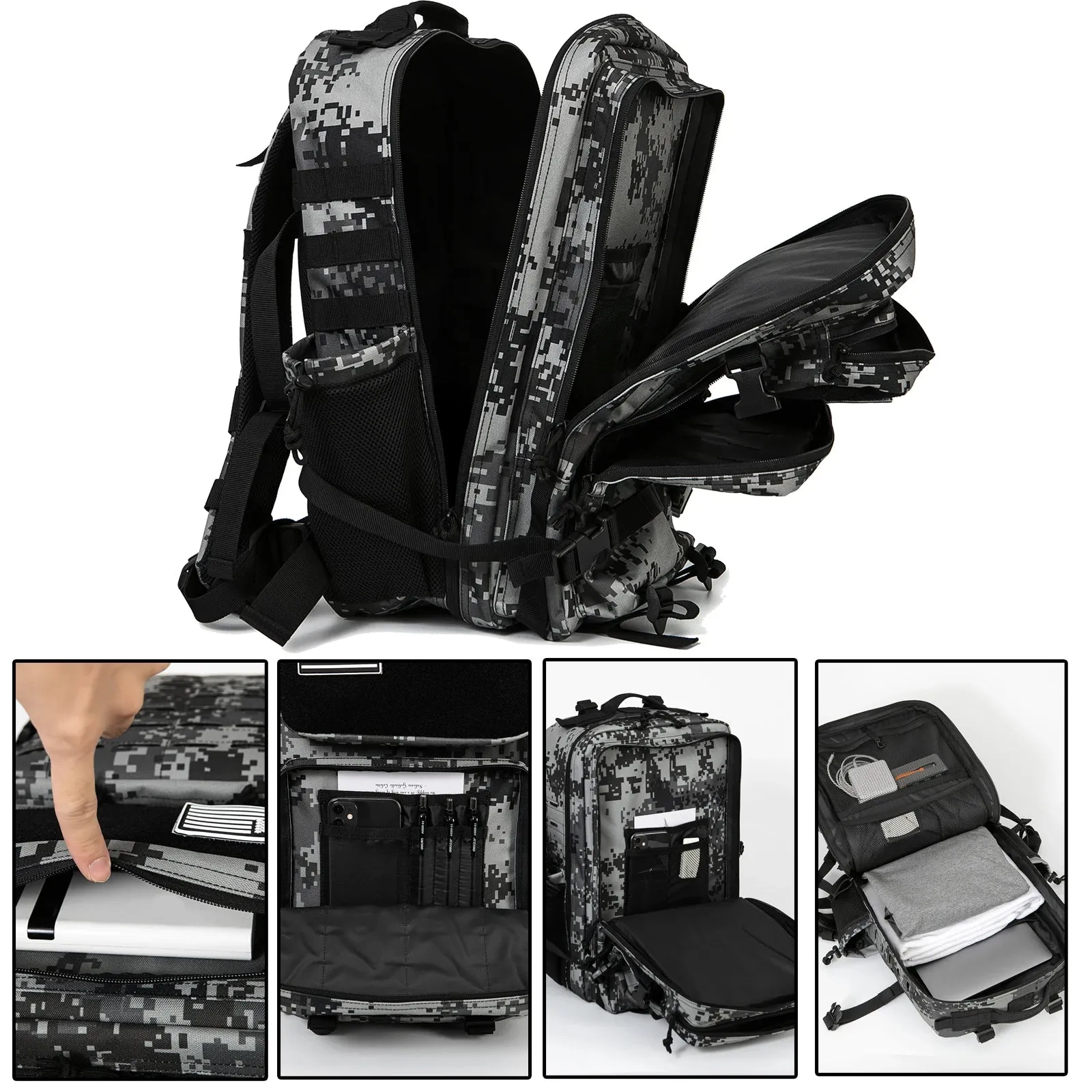 THE PEAK&PATH™ 50L Tactical Backpack survival Bag Hunting MOLLE Backpack GYM For Men EDC Outdoor Hiking Rucksack Witch Bottle Holder