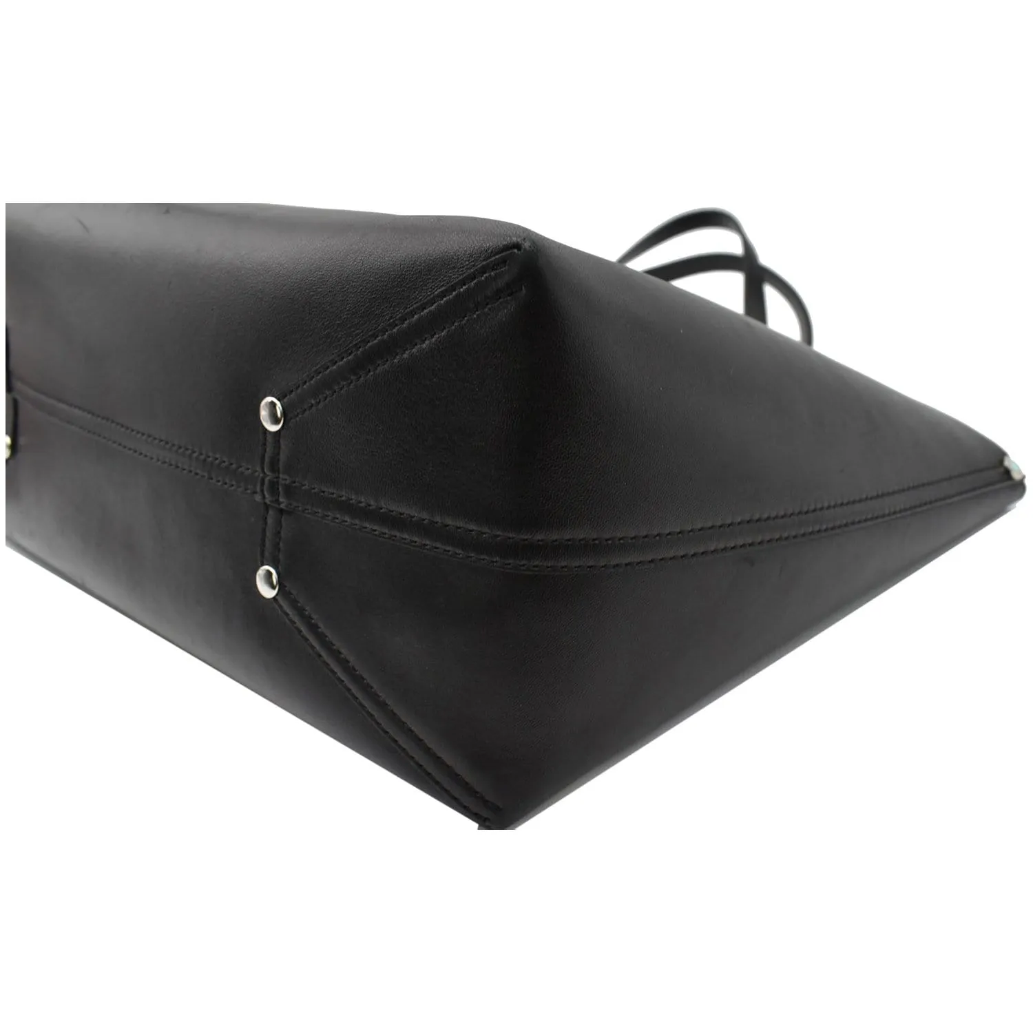 TIFFANY & CO Leather Tote Bag Black
